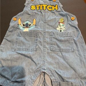 Vintage Disney Stitch Kids Overalls - Blue